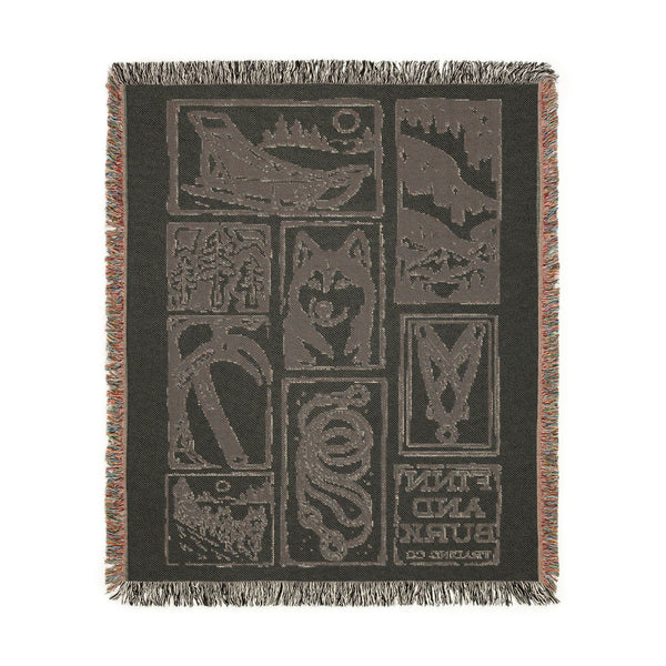 Dog Sled Alaskan Woven Throw Blanket