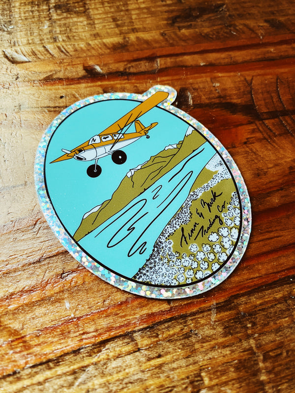 Heidi’s Haven Alaskan Bush Plane Glitter Sticker