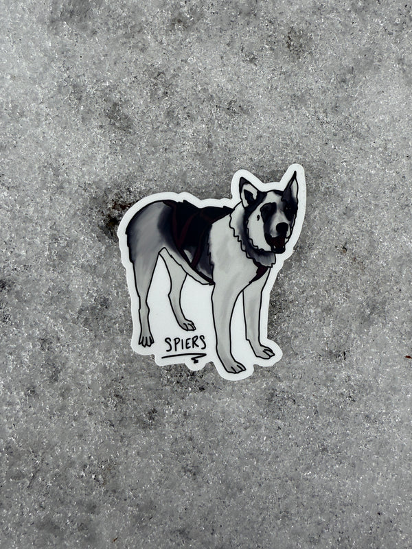 Spiers the Sled Dog Sticker