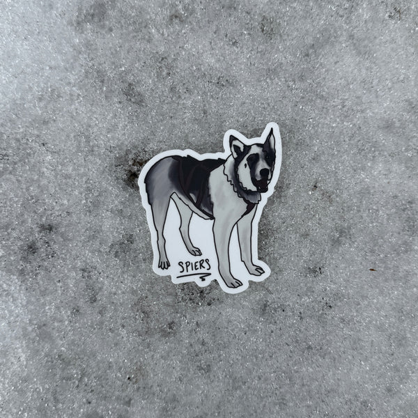 Spiers the Sled Dog Sticker